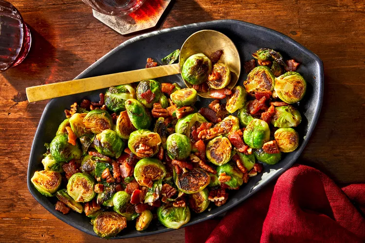 Brown Sugar-Glazed Brussels Sprouts With Bacon